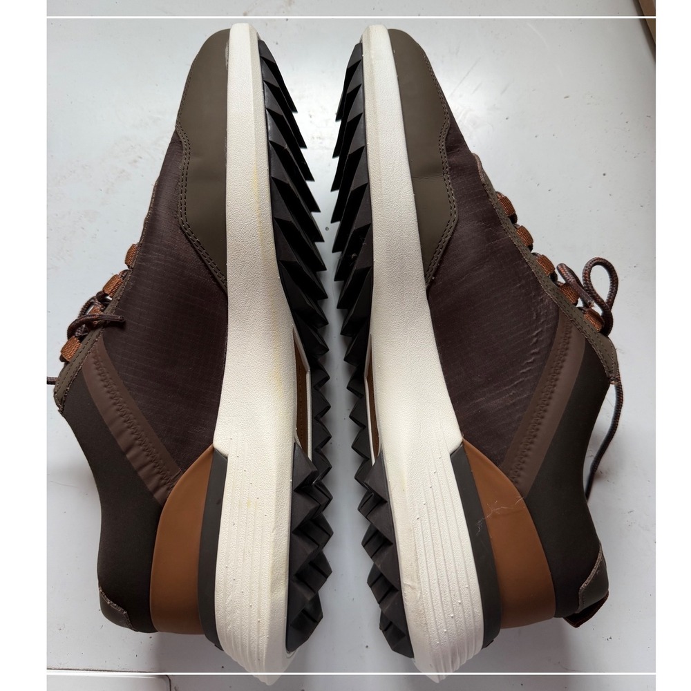 Wolf & Shepherd Made in Portugal SwiftKnit Derby Brown Olive Green Mens Sneakers